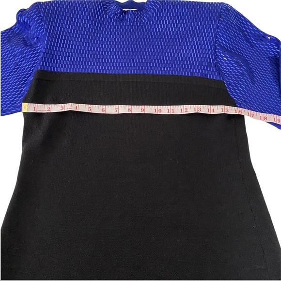 St. John Evening Black Cobalt Blue Sequined Evening Dress Cocktail Party Luxe 10 - Picture 10 of 14